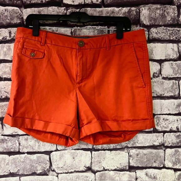 Banana Republic Orange Cuffed Shorts Size 10 - Picture 1 of 8